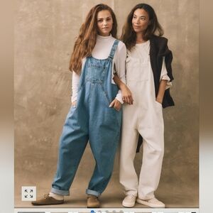 Simple Filk Oversized Overalls